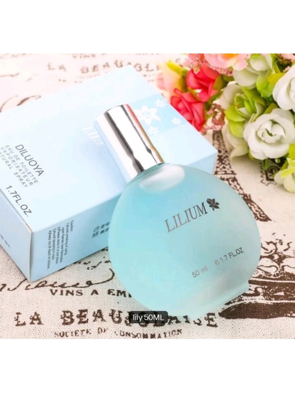 LILIUM Floral Eau de Parfum - Light Blue Bottle